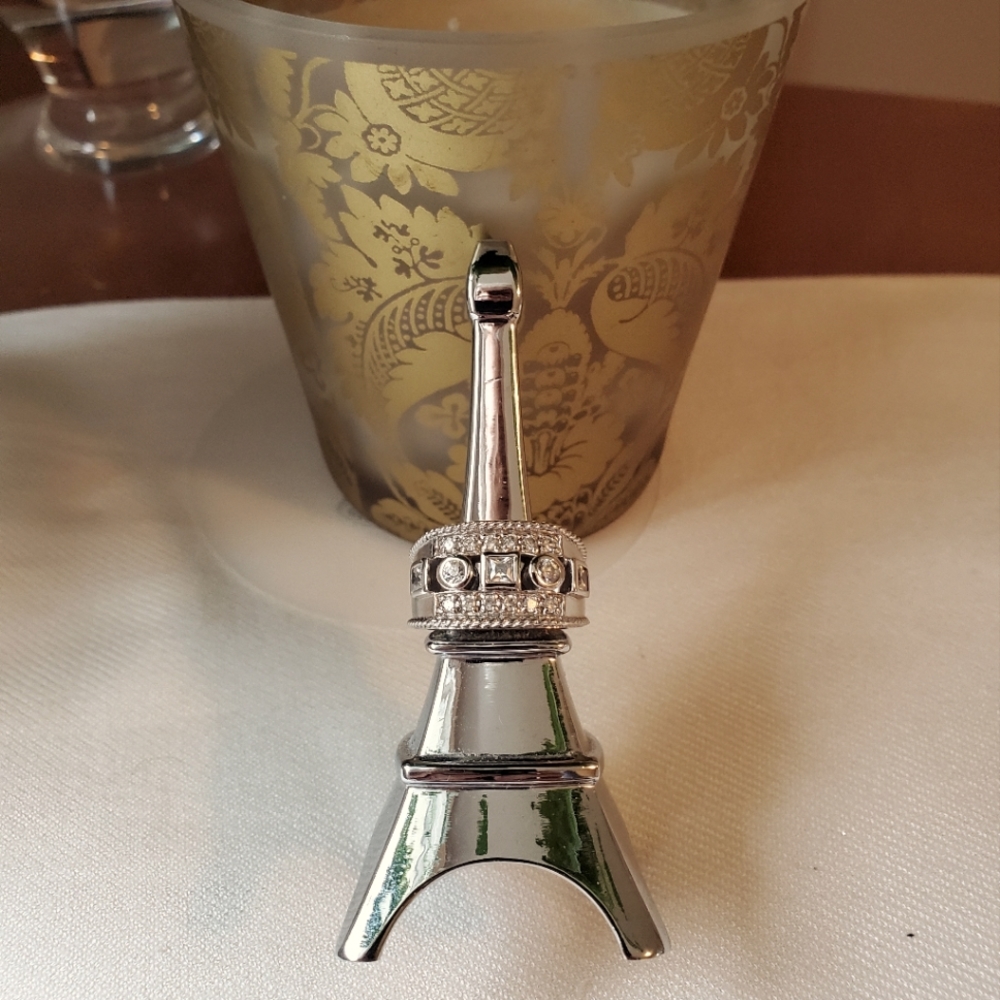 Silver ring with crystals